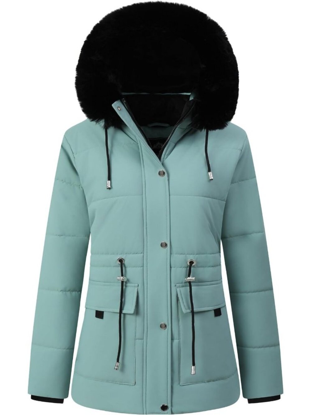 Cozy Women's Winter Puffer Coat - Thick Fleece Lined Down Jacket for Warmth